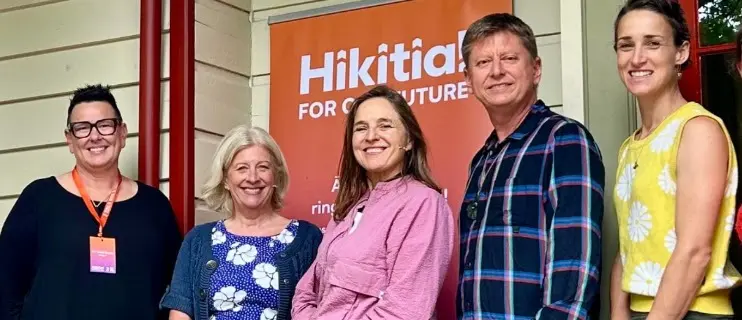 An image from the Hikitia!/RISE conference featuring Anke, the founder of Decult.